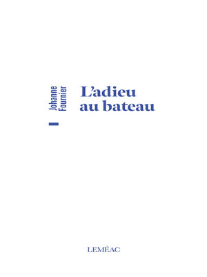 cover image of L'adieu au bateau